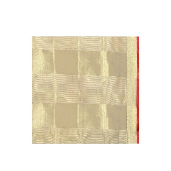 Women's Kota Doria Pure Cotton Saree With Unstiched Blouse NWT golden zari weave - Picture 6 of 12